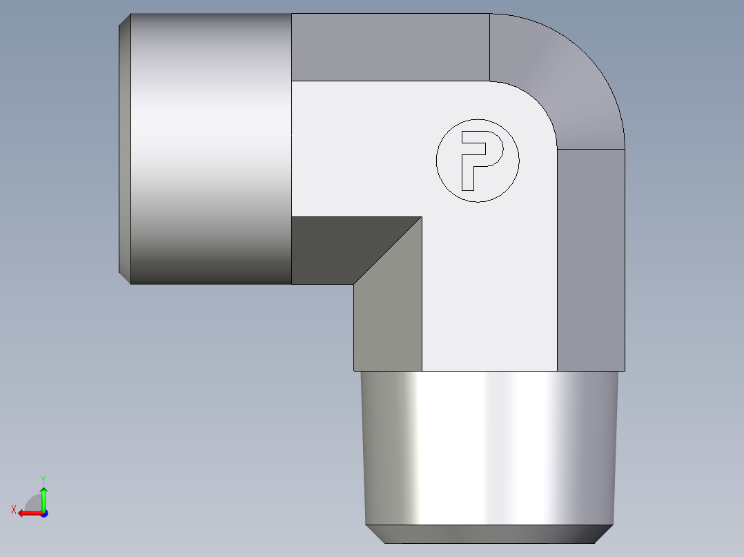 卡套式工业通用硬管接头EO_Male_stud_elbow_WE14SM71X后视图
