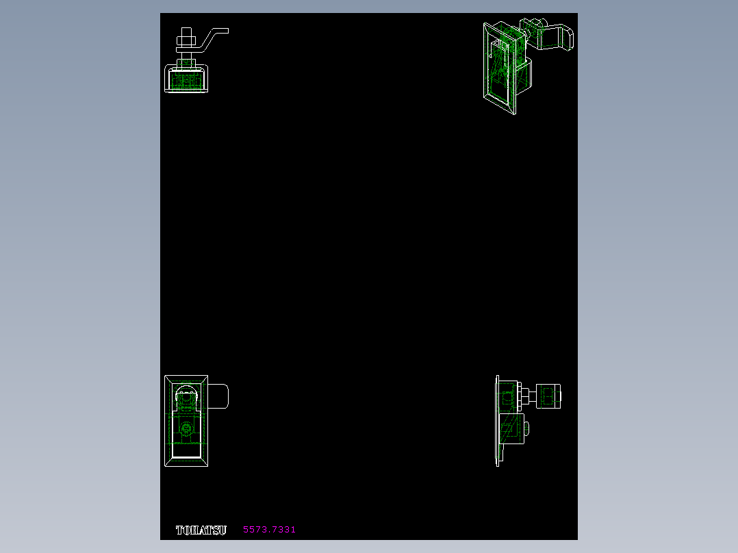 防水迫緊式門扣(A)5573-2D多系列多零件图纸模型