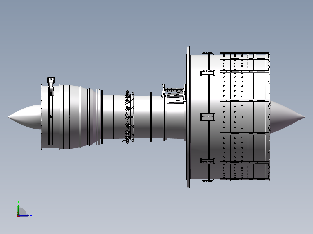 喷气引擎左视图