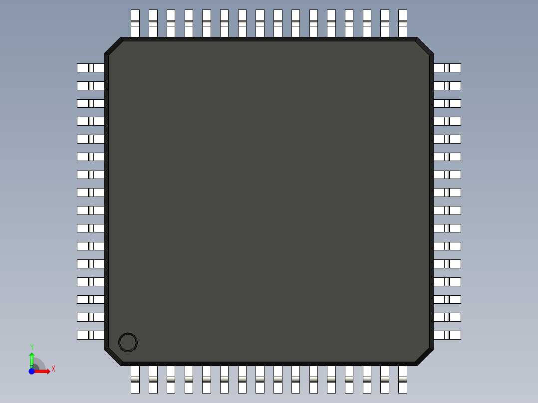 元器件3D封装LQFP64_FPT-64P-M0981前视图