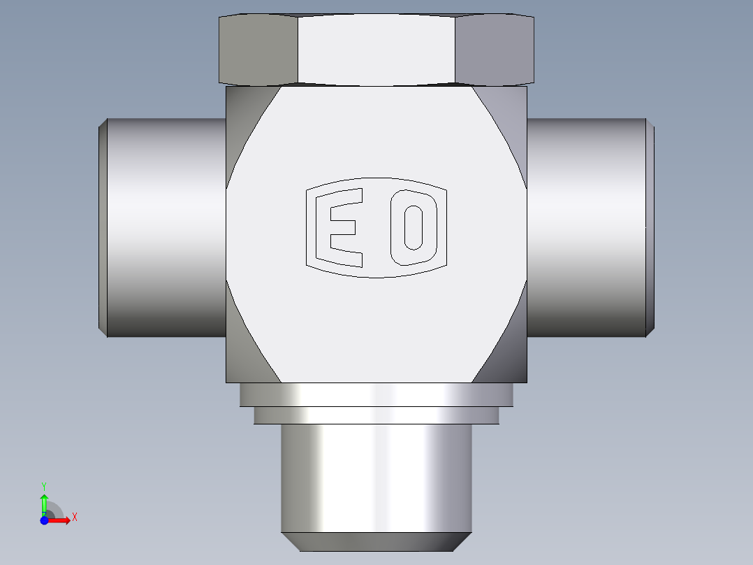 卡套式工业通用硬管接头EO_High_pressure_banjo_tee_TH16SRKDSOMDCF前视图