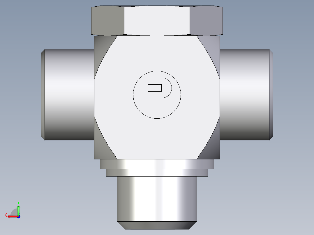 卡套式工业通用硬管接头EO_High_pressure_banjo_tee_TH16SRKDSOMDCF后视图