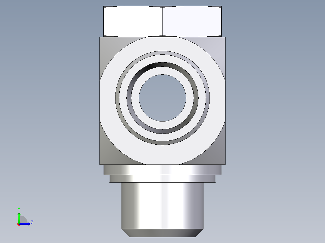 卡套式工业通用硬管接头EO_High_pressure_banjo_tee_TH16SRKDSOMDCF左视图
