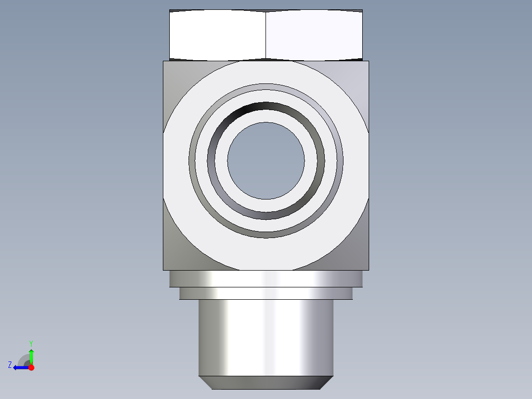 卡套式工业通用硬管接头EO_High_pressure_banjo_tee_TH16SRKDSOMDCF右视图