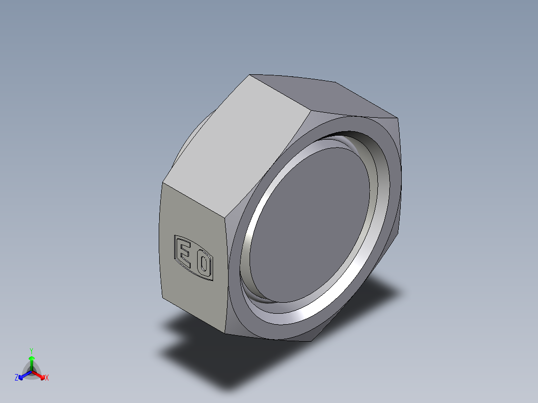 卡套式工业通用硬管接头EO_Blanking_plug_with_nut_for_cones_VKAM42LCF正等轴测图