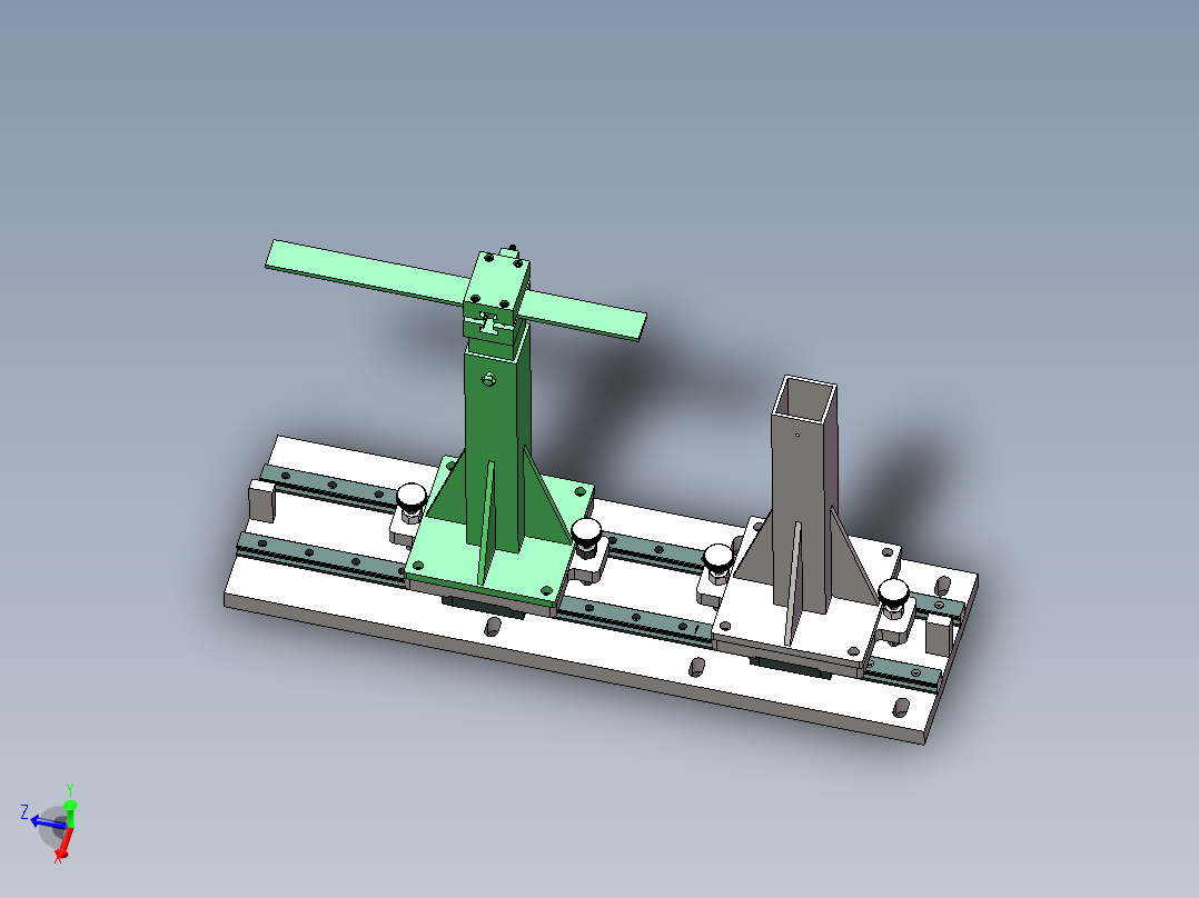 端部支撑立柱<span style='color: red'>3d</span>图纸 SolidWorks设计 轨道直线移动立柱自锁<span style='color: red'>3d</span>模型