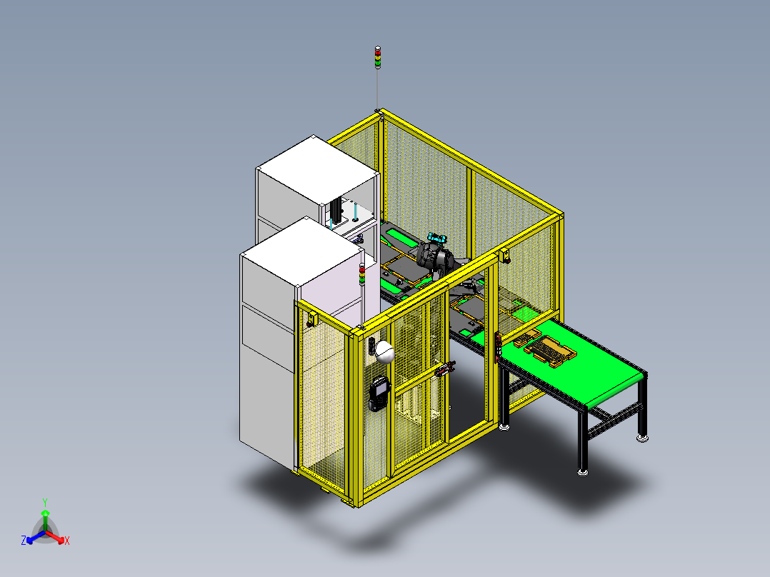 笔记本电脑自动搬运压合测试站sw16正等轴测图