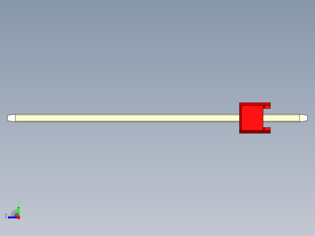 彩色公头100mil（2.54mm）系列-DS1021_red_1x03p_100mil_Type19_rev1.0右视图
