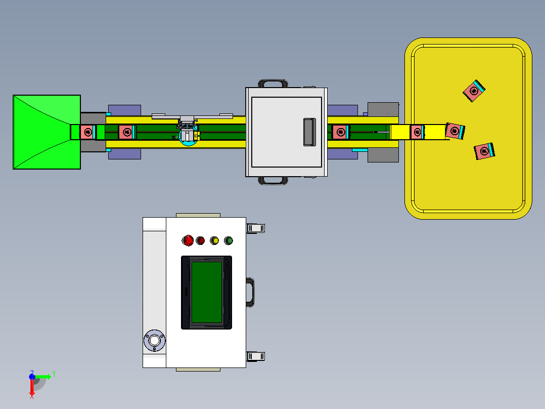 茶叶包装检测剔除设备俯视图