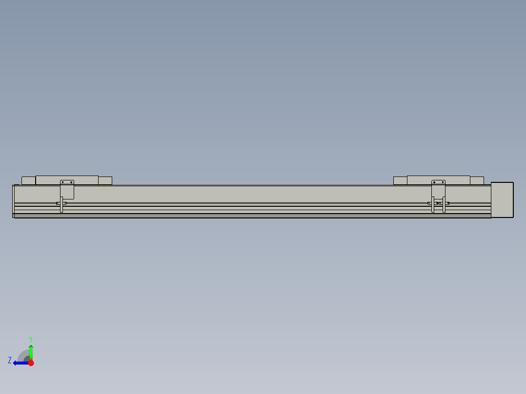 直线模组LHC17-S900-L设计图纸右视图