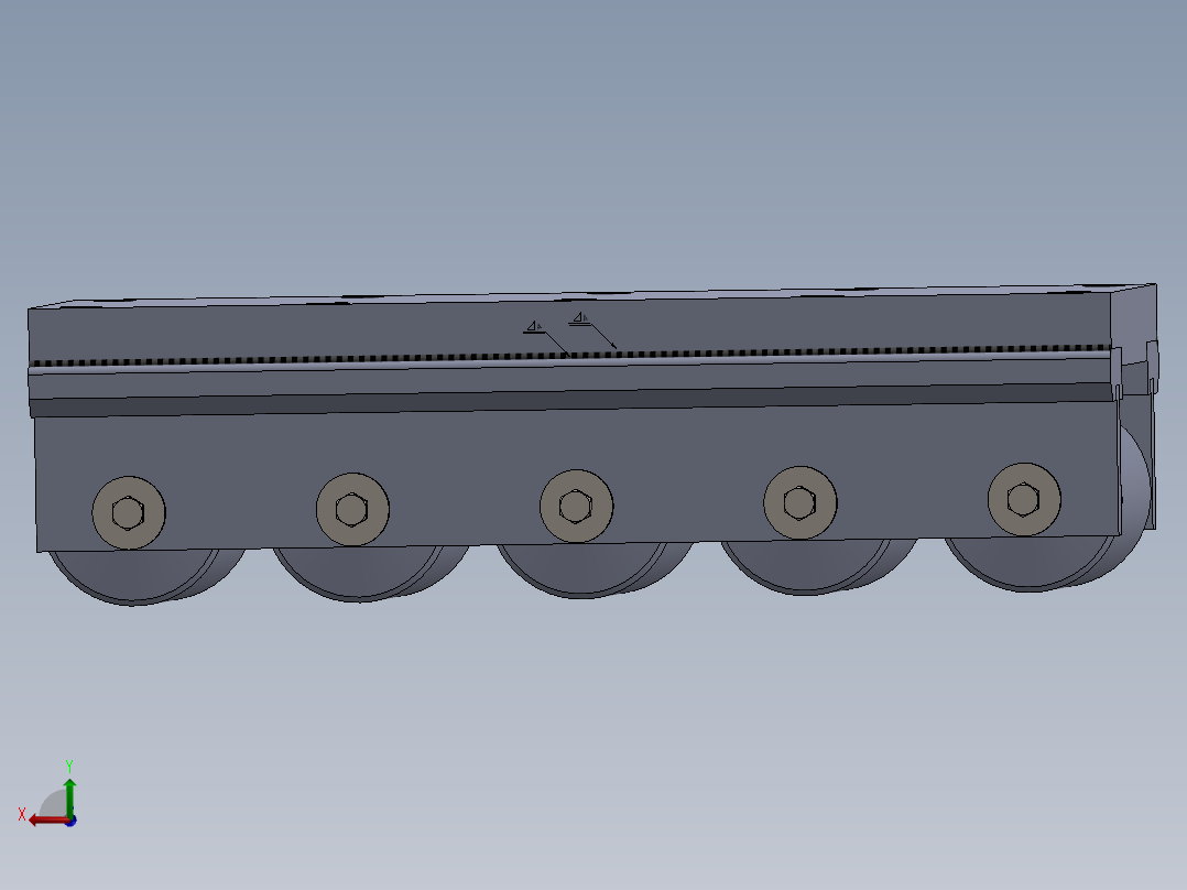 滚轮导轨后视图