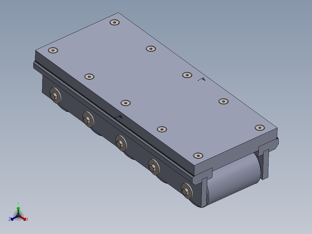 滚轮导轨正等轴测图