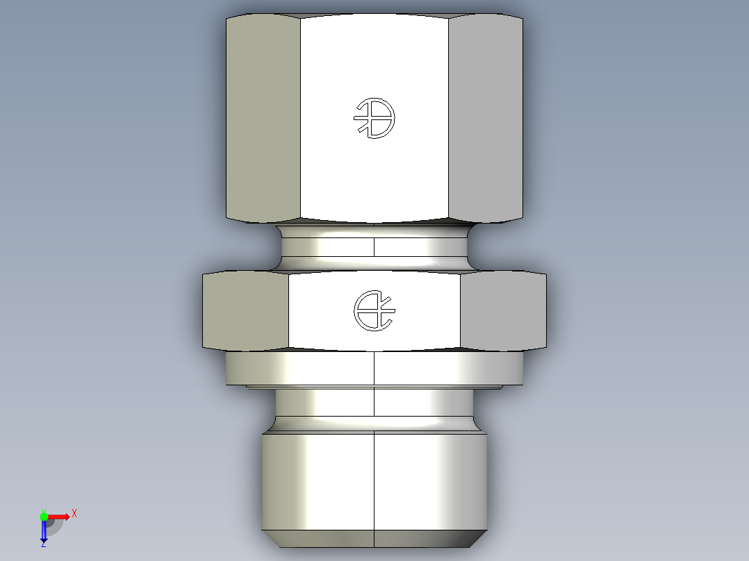 用螺母安装TN92GG-10LR 3-8俯视图