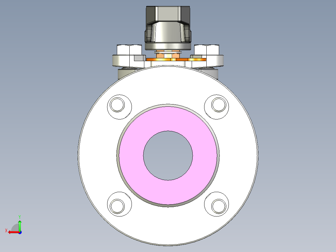 管道手动球阀-水管开关阀-手动阀门User Library-md52c150dn32-1后视图