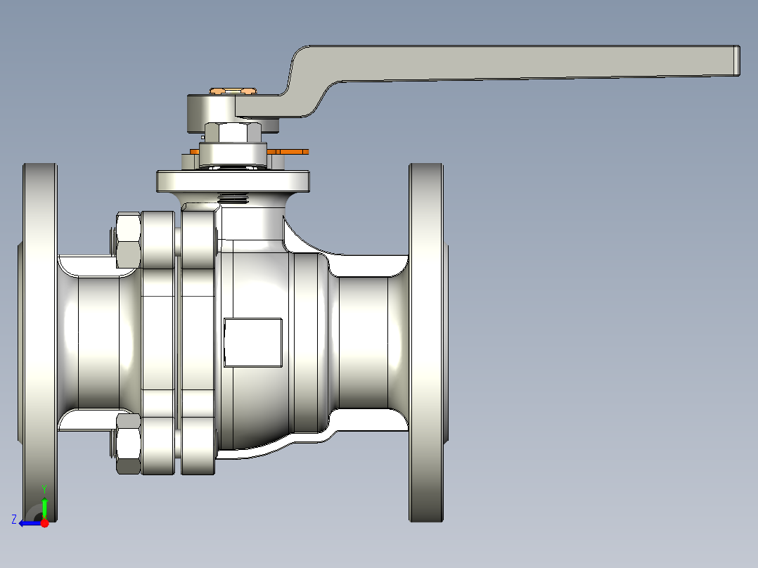管道手动球阀-水管开关阀-手动阀门User Library-md52c150dn32-1右视图