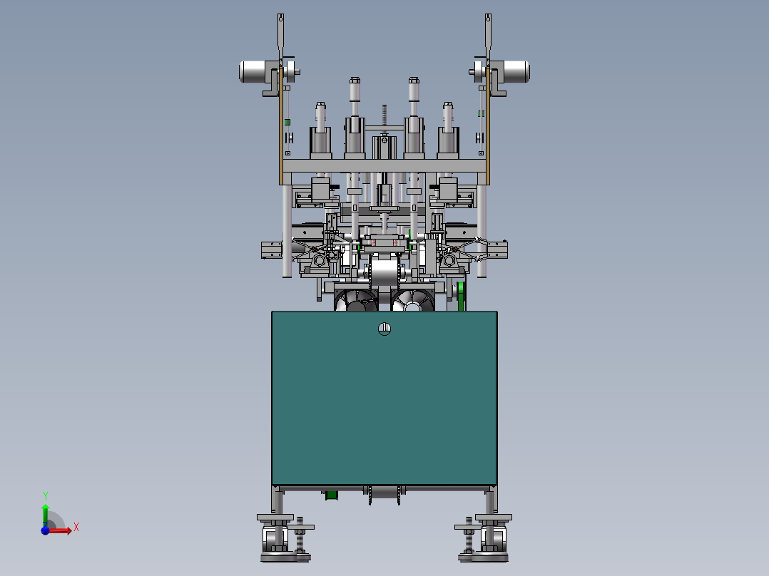 72.一拖三口罩生产线全自动平面口罩机器前视图