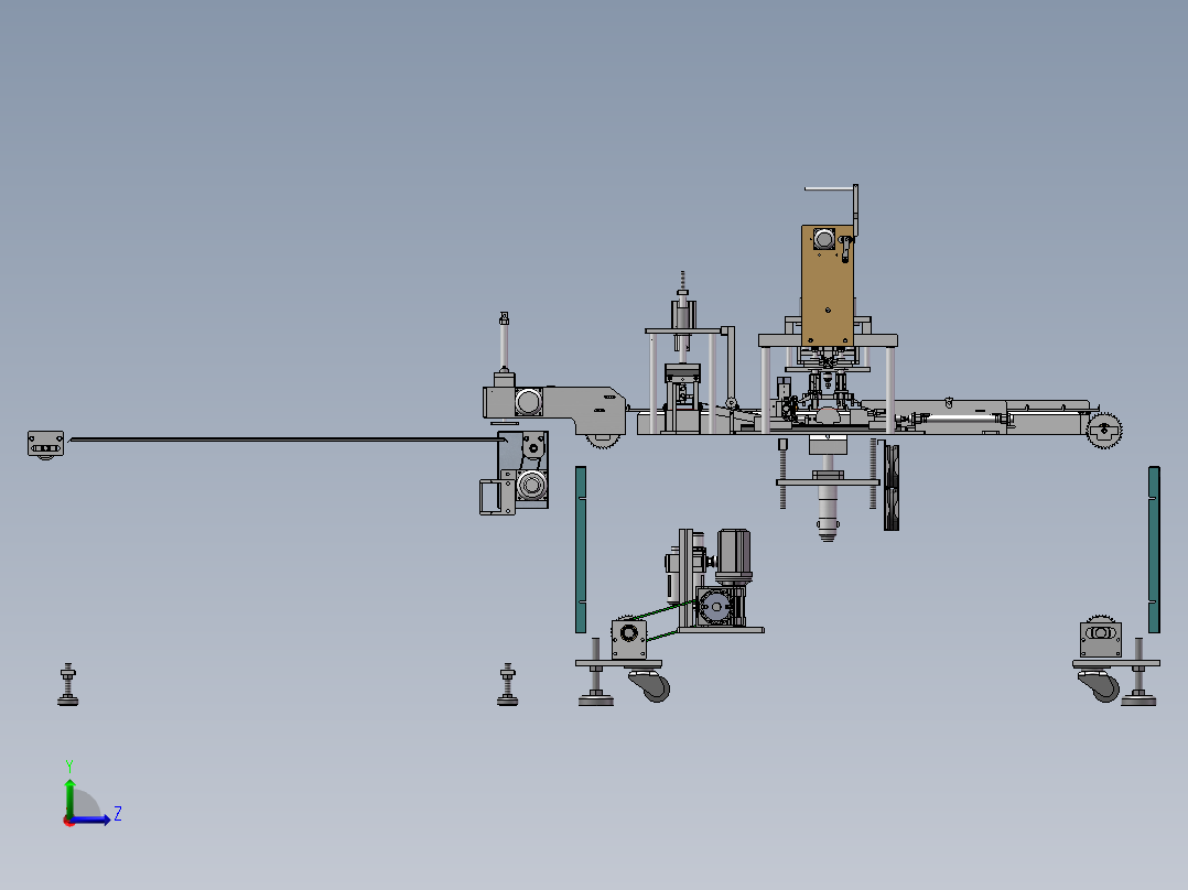 72.一拖三口罩生产线全自动平面口罩机器左视图
