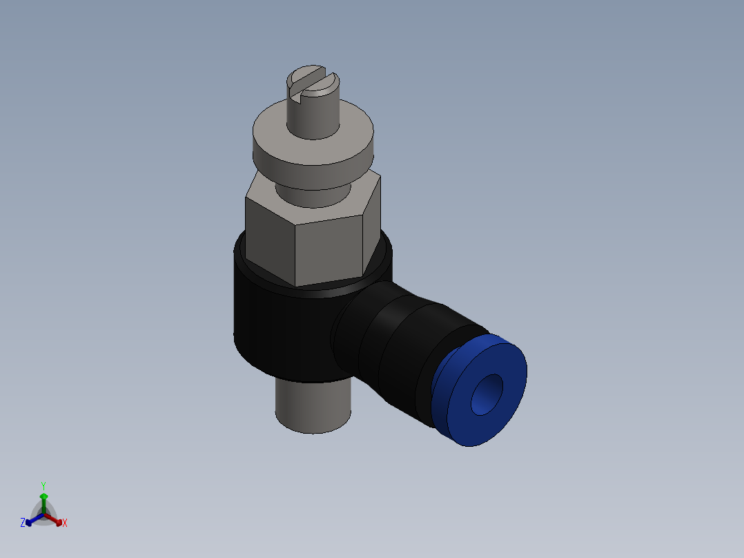 Ø3 x M5 - CONTROLE DE FLUXO 90° BANJO (C0K510305)正等轴测图