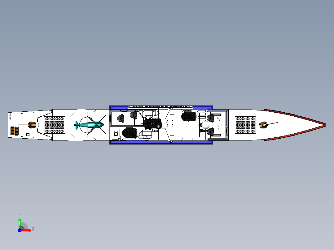 哈尔滨”号旅沪级（052）导弹驱逐舰前视图