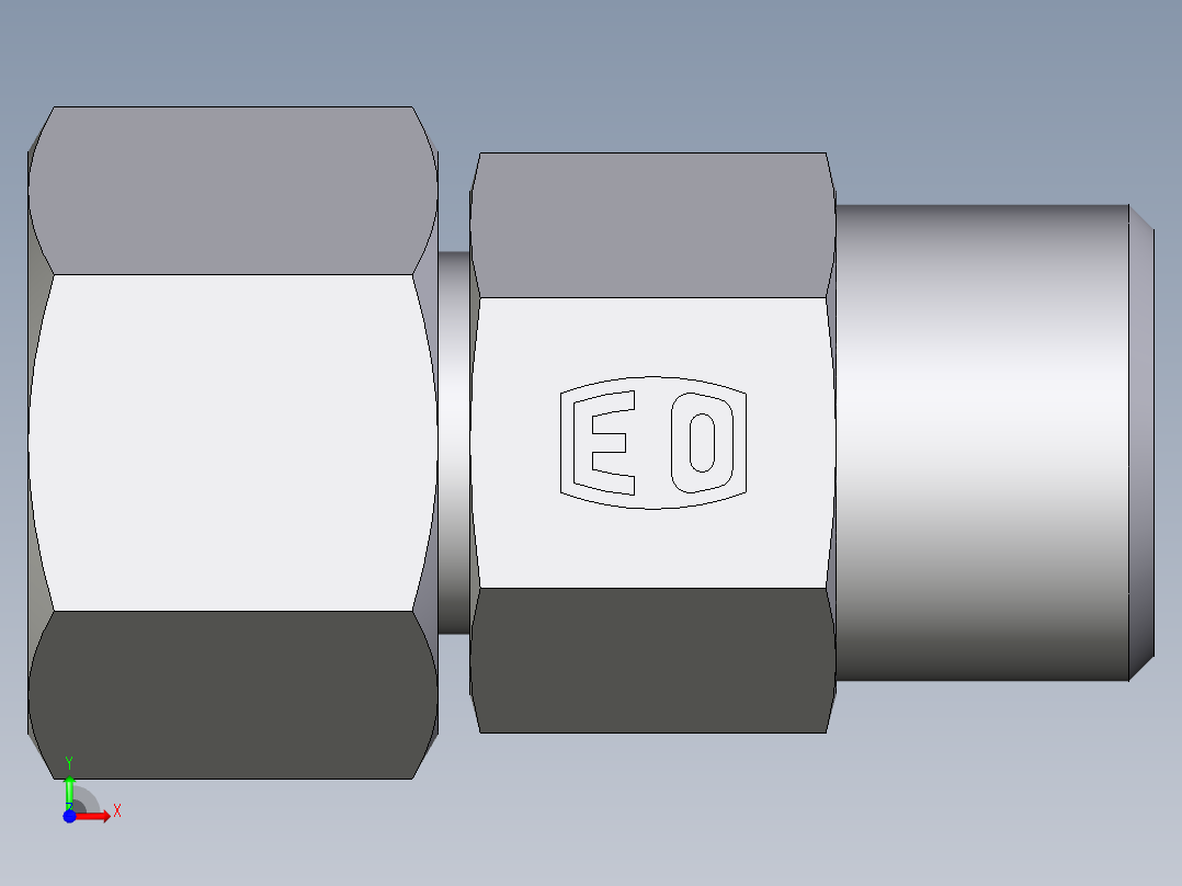 卡套式工业通用硬管接头EO_Distance_piece_adapter_DA10SOMD71前视图