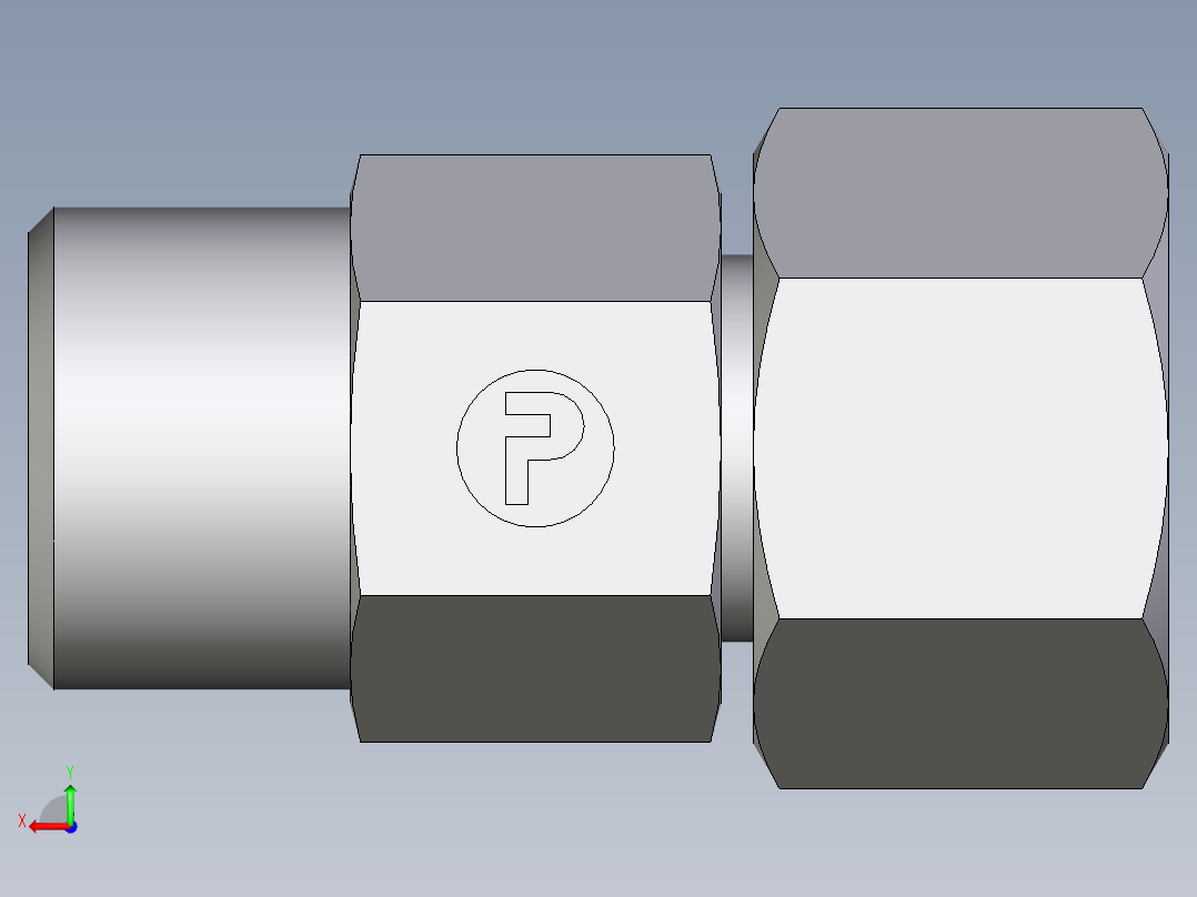 卡套式工业通用硬管接头EO_Distance_piece_adapter_DA10SOMD71后视图