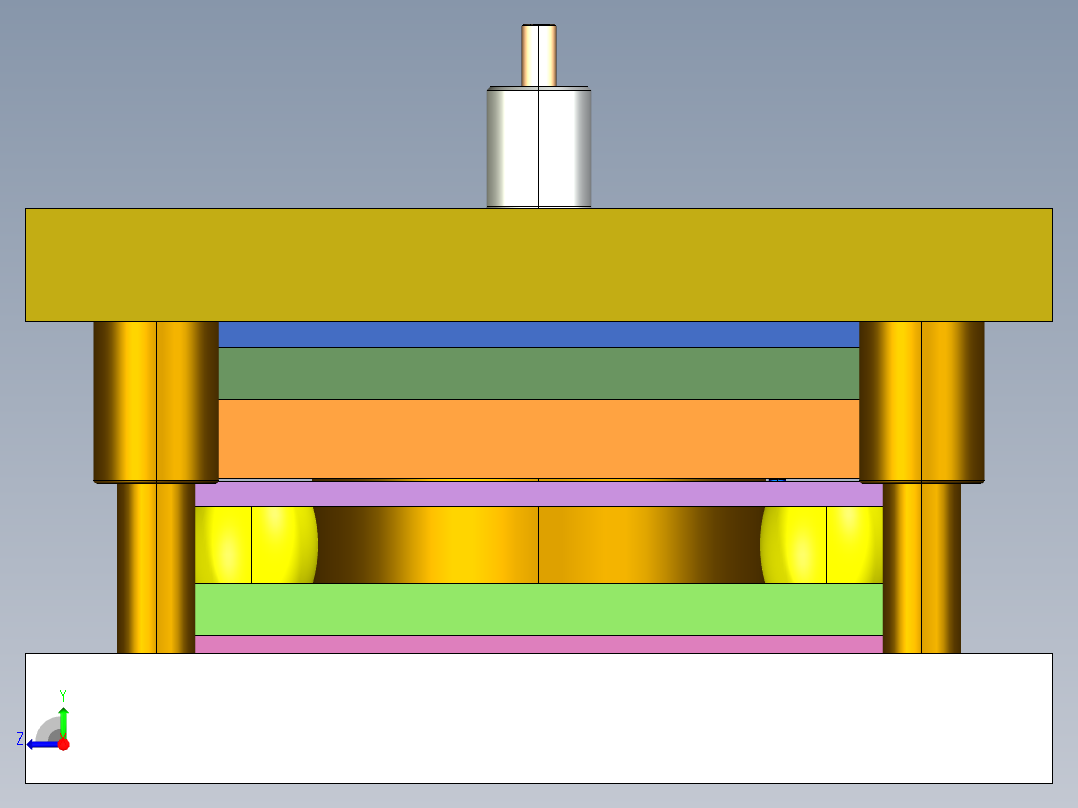底架落料冲孔复合模（CAD图+Proe三维）右视图