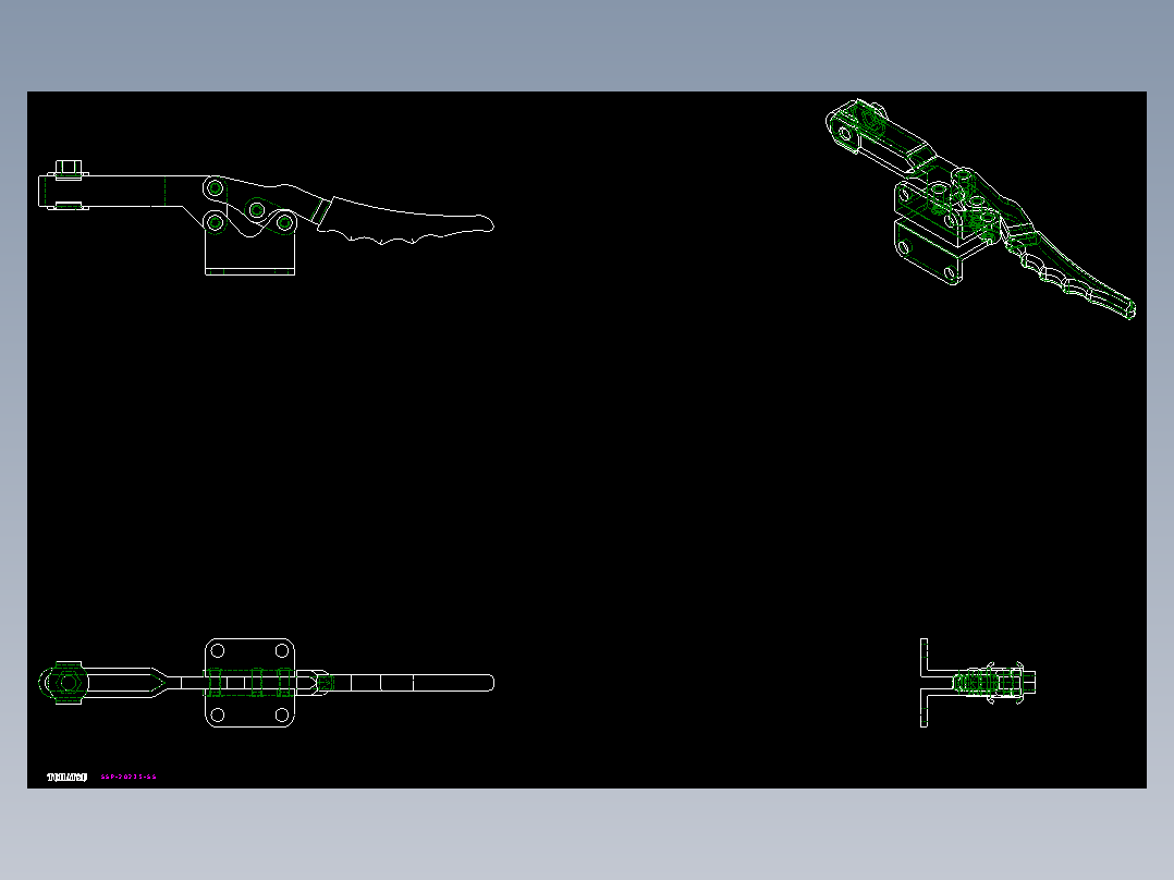 水平式夾鉗SSP(N)-2D多系列多零件图纸模型
