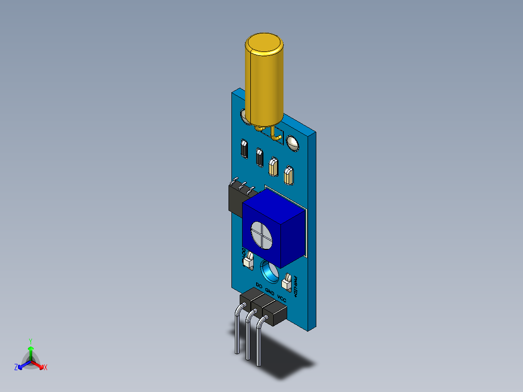 振动传感器SW-520+D正等轴测图