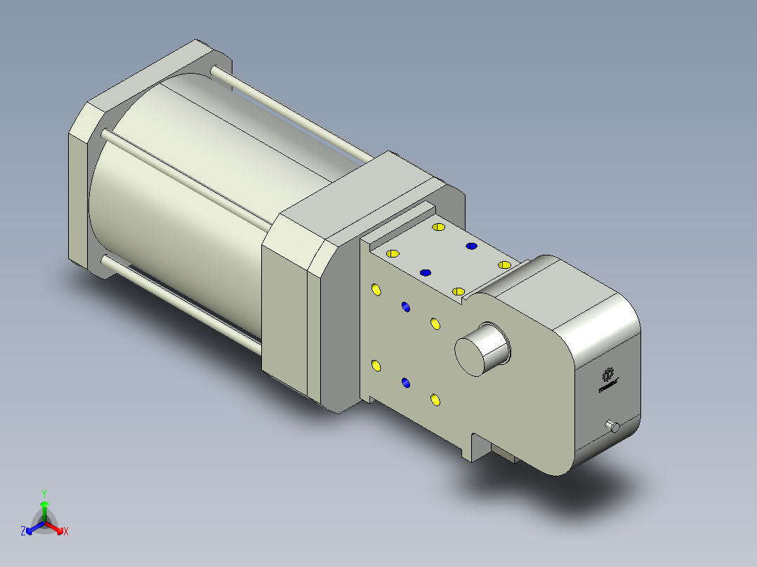 德克斯TUNKERS气缸数模KS_200_2_A00_T08_100GRAD正等轴测图