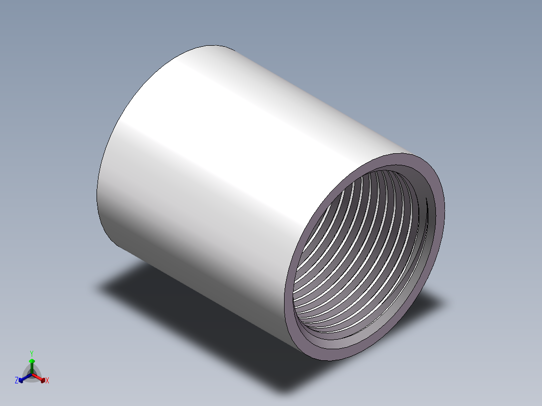 管箍-等径直通 DN20正等轴测图