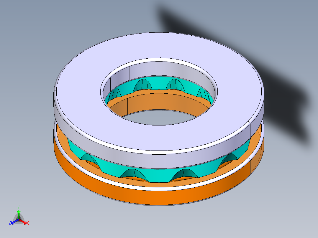 平面推力球轴承51205正等轴测图
