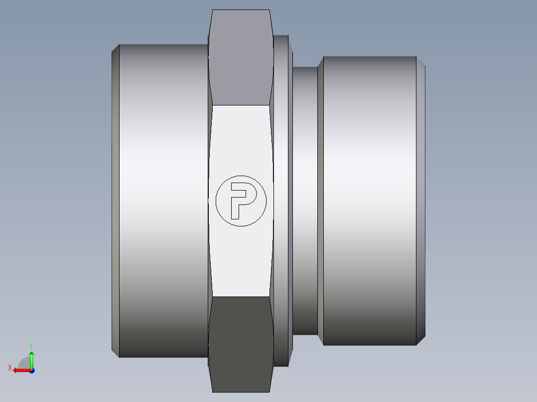 卡套式工业通用硬管接头EO_Male_Stud_connector_GE42LM71X后视图