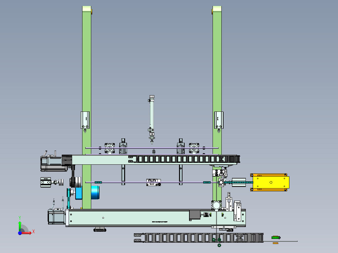半自动绕线机（sw18可编辑+工程图+BOM）前视图