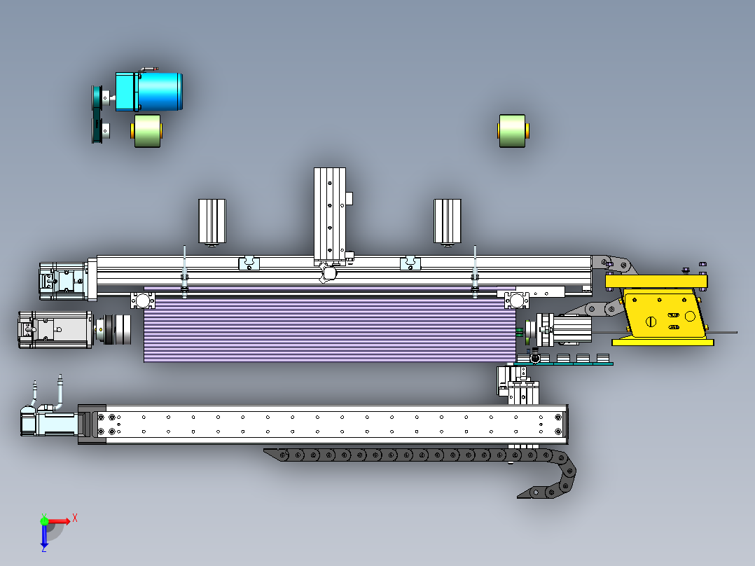 半自动绕线机（sw18可编辑+工程图+BOM）俯视图