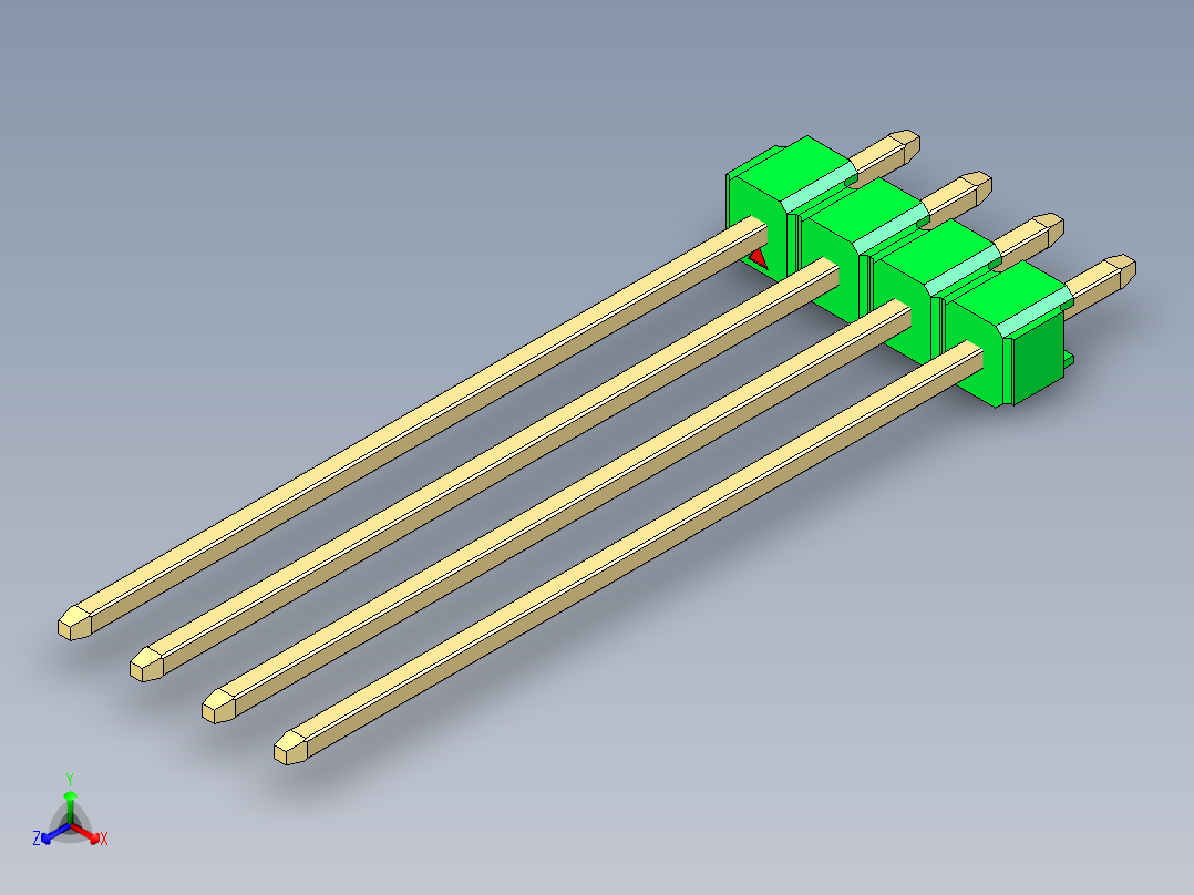 彩色公头100mil（2.54mm）系列-DS1021_green_1x04p_100mil_Type43_rev1.0