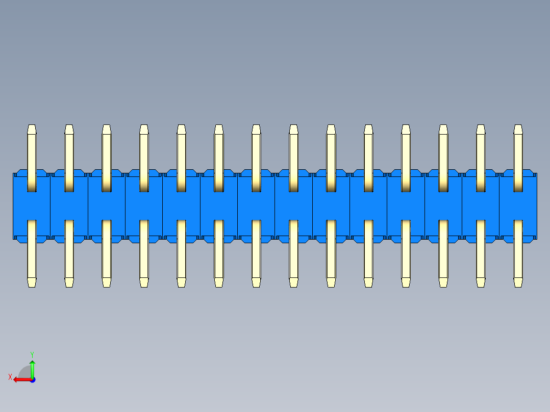 彩色公排针 100mil 2.54mm 系列-DS1022_blue_28p_100mil_TypeSMT_rev1.0后视图