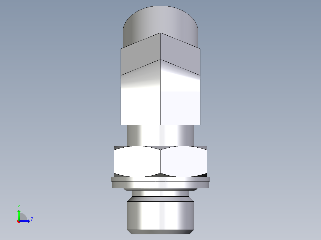 卡套式工业通用硬管接头EO_Adjustable_locknut_45_deg_elbow_VEE10SMOMDCF左视图