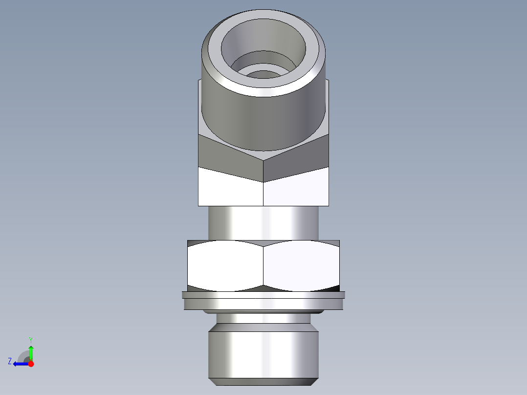 卡套式工业通用硬管接头EO_Adjustable_locknut_45_deg_elbow_VEE10SMOMDCF右视图