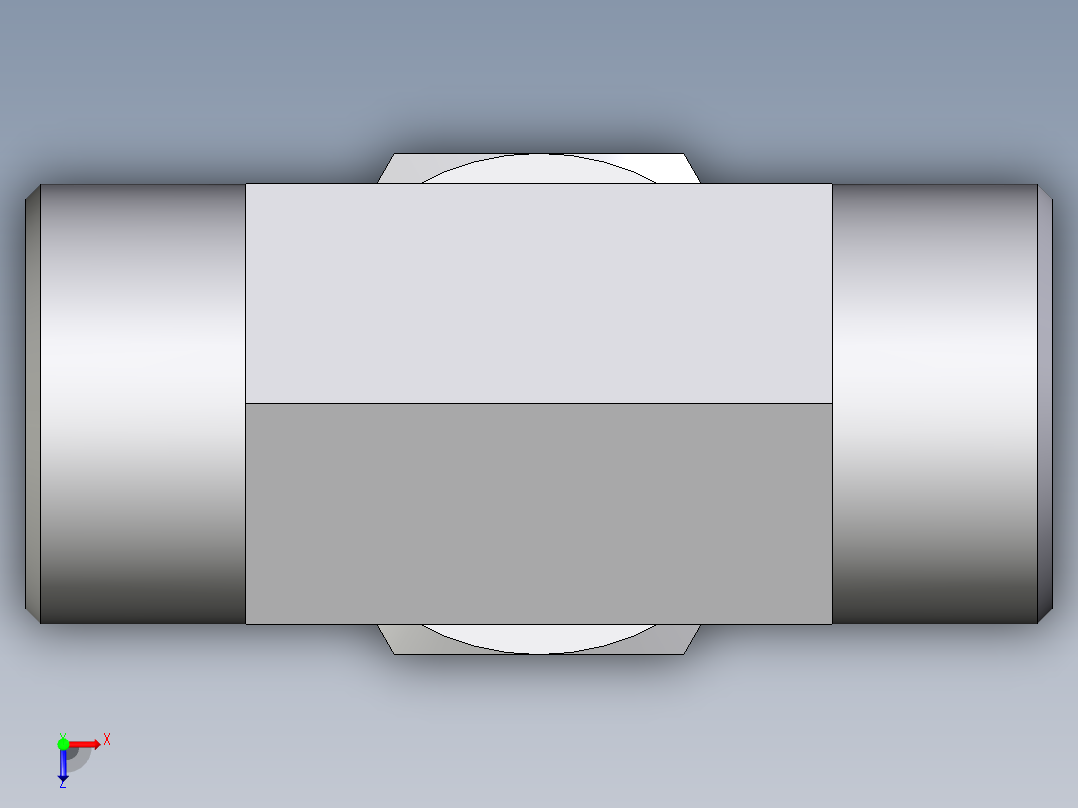 卡套式工业通用硬管接头EO_Adjustable_locknut_branch_tee_TEE25SMOROMDCF俯视图