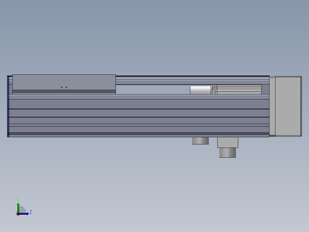 电动滑台模组SDM210左折模型左视图