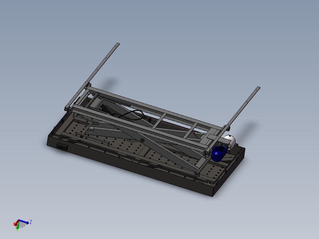 液压剪式滚珠升降平台<span style='color: red'>3D</span>模型_