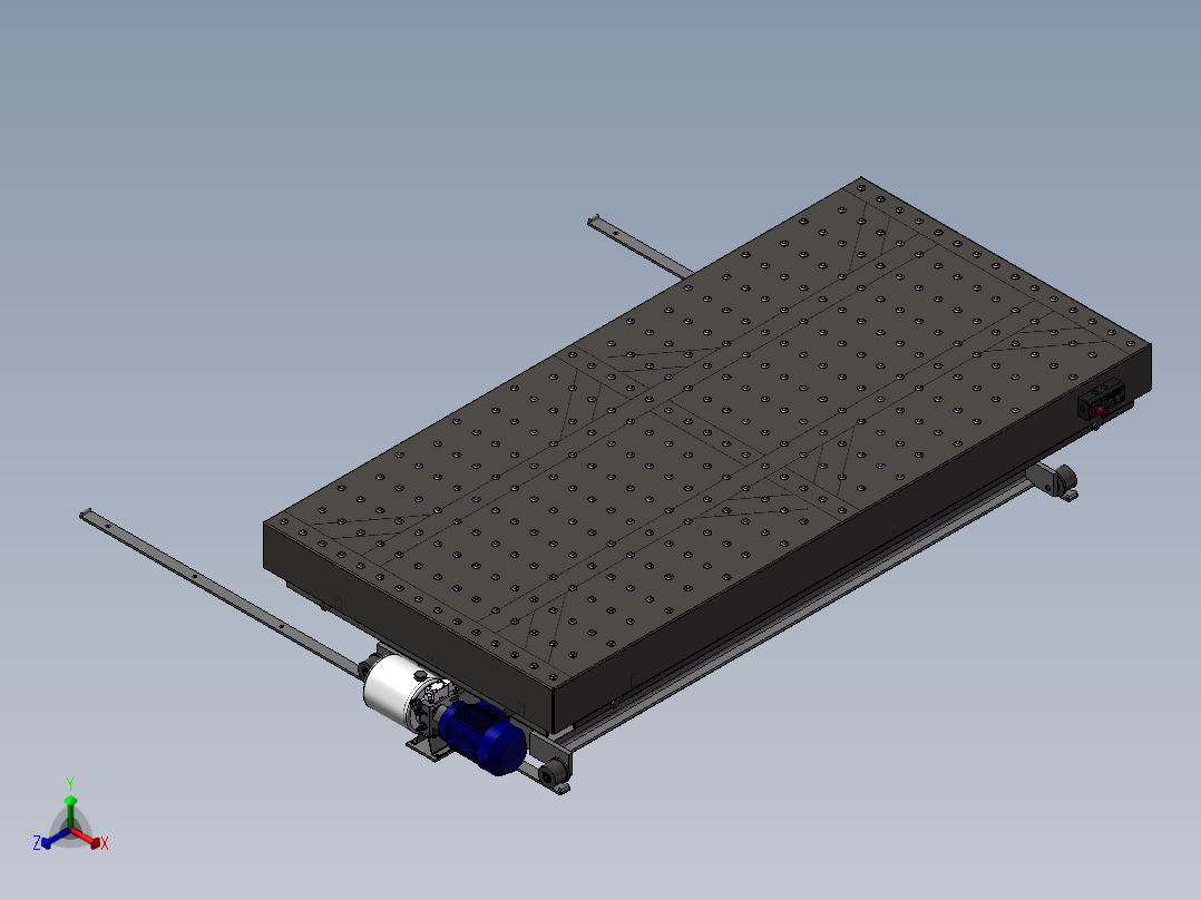 液压剪式滚珠升降平台3D模型_正等轴测图