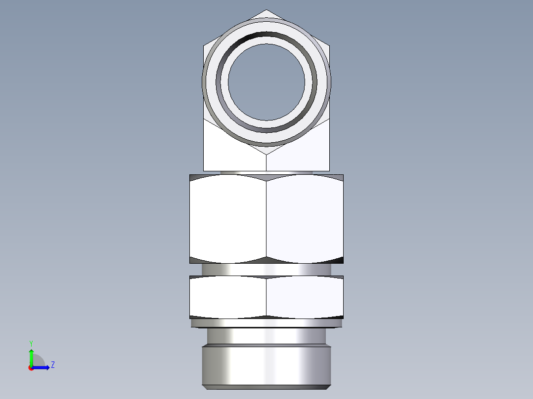 卡套式工业通用硬管接头EO_Assembled_adjustable_standpipe_branch_tee_EVT30SROMD71左视图