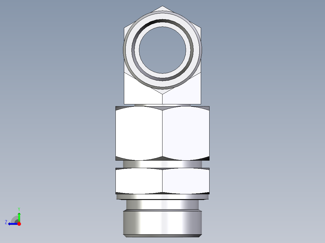 卡套式工业通用硬管接头EO_Assembled_adjustable_standpipe_branch_tee_EVT30SROMD71右视图
