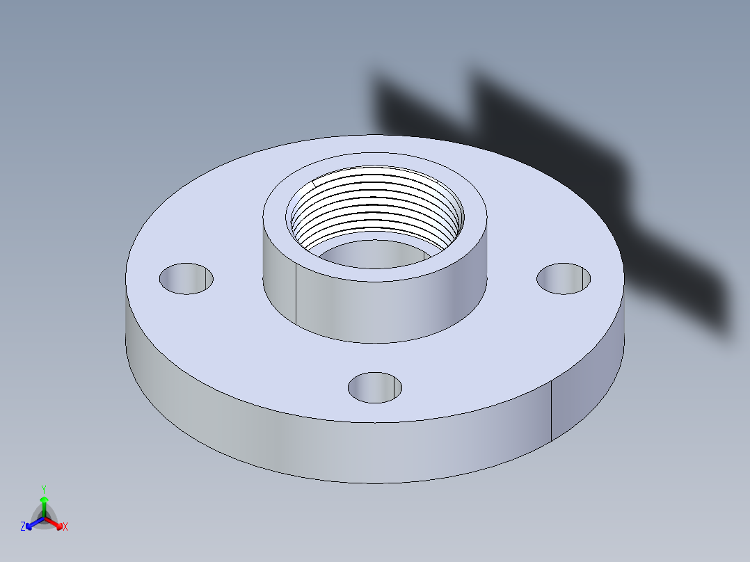 CPVC管件27-Sch80_Flange Vanstone_FPT_9855-012_1.25in正等轴测图