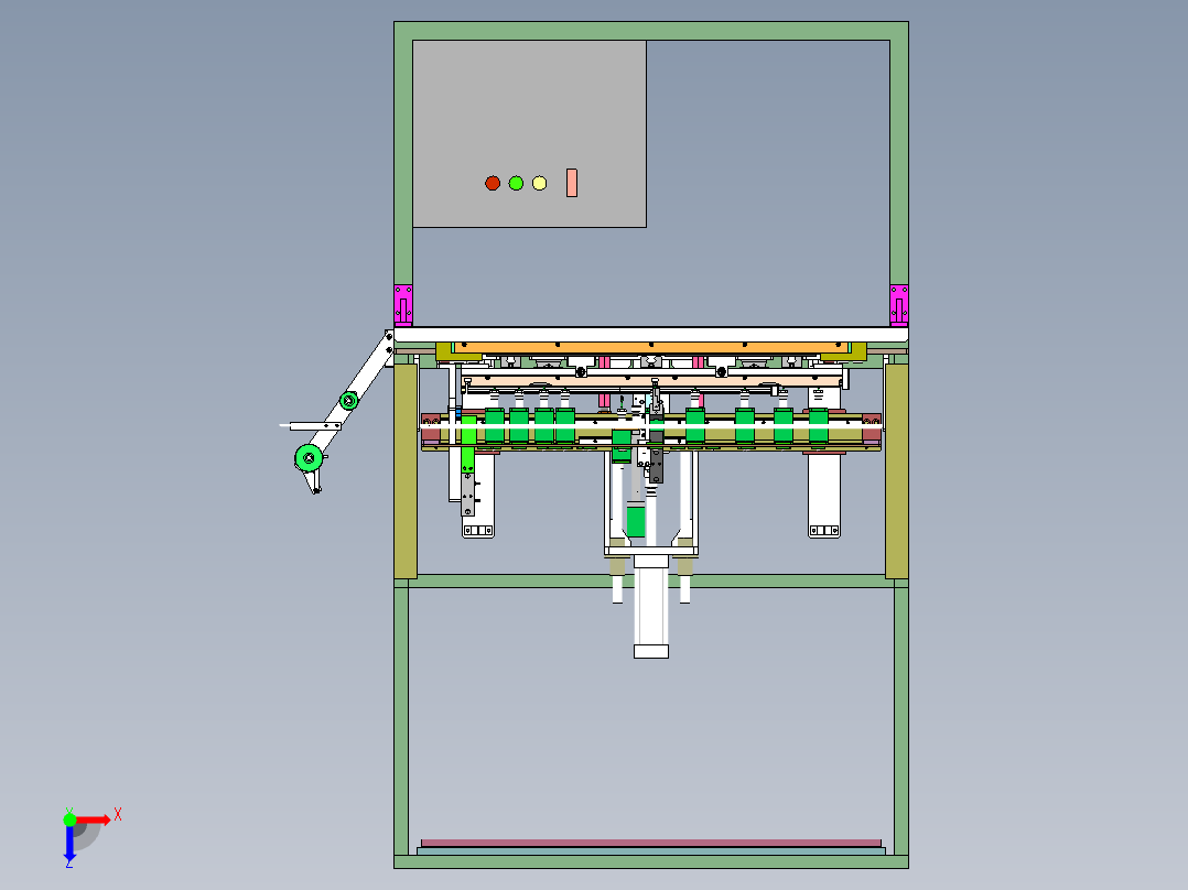2VG FRO打孔裁断一体机（sw18可编辑+工程图+bom）俯视图