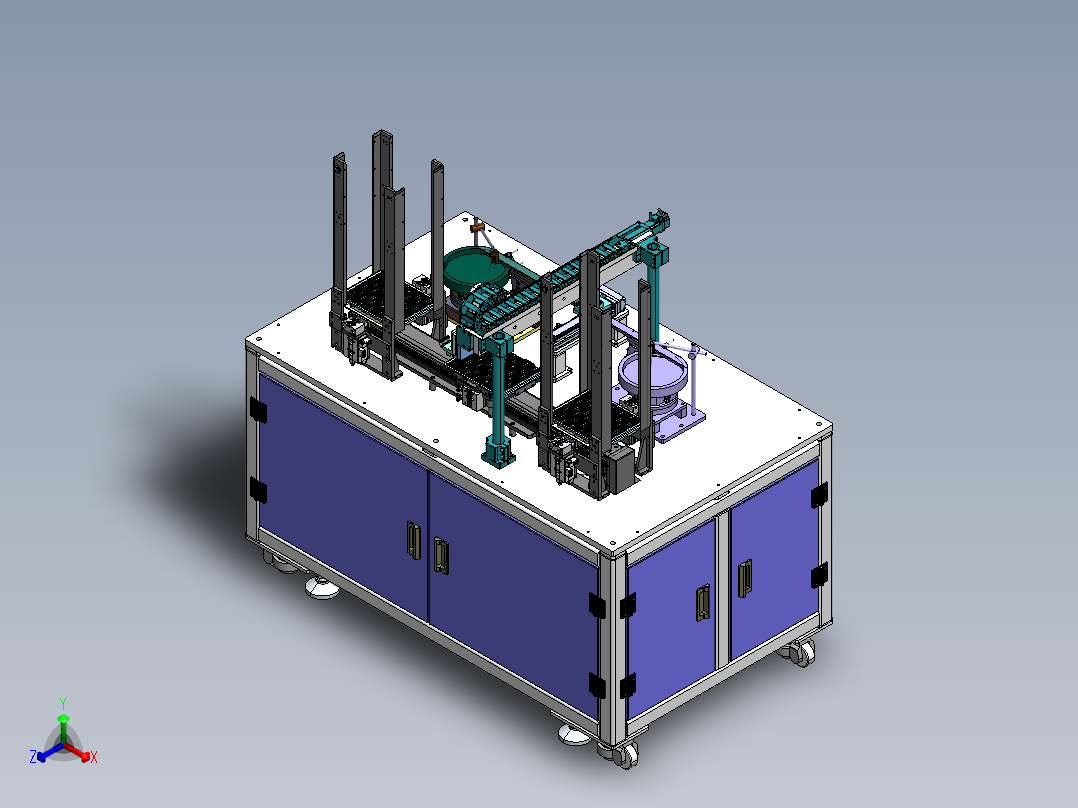 自动收料设备组合sw18正等轴测图