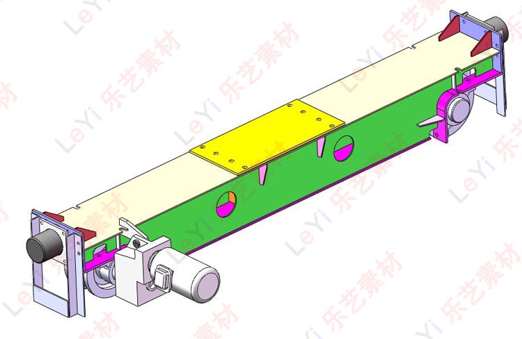 起重机图纸模型电动单梁桥式行车三维3D桁车素材