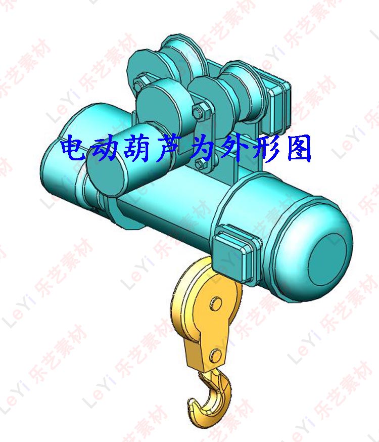 起重机图纸模型电动单梁桥式行车三维3D桁车素材