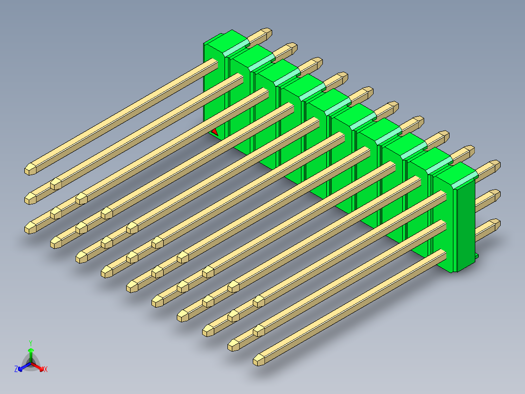 彩色公头100mil（2.54mm）系列-DS1021_green_3x10p_100mil_Type19_rev1.0
